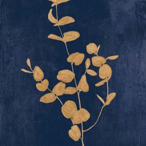 Estudio Botánico II Azul marino dorado
